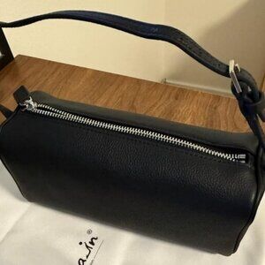 🆕Women Black Premium Full Grained Leather Crossbody Adjustable Strap Bag